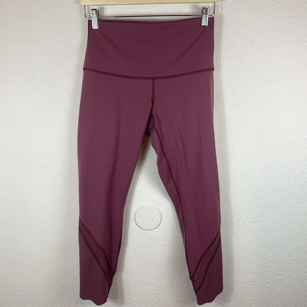 Lululemon Wunder Under Size8 Leggings II Scallop Hem Roll Down‎ Waist Mauve